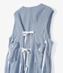 C-1 Dress - Blue Narrow Stripe
