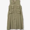 C-1 Dress - Khaki Sheer Cupro