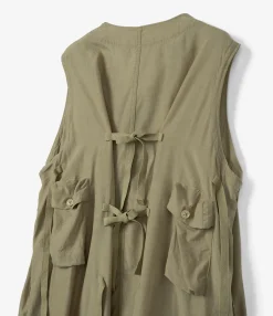 C-1 Dress - Khaki Sheer Cupro