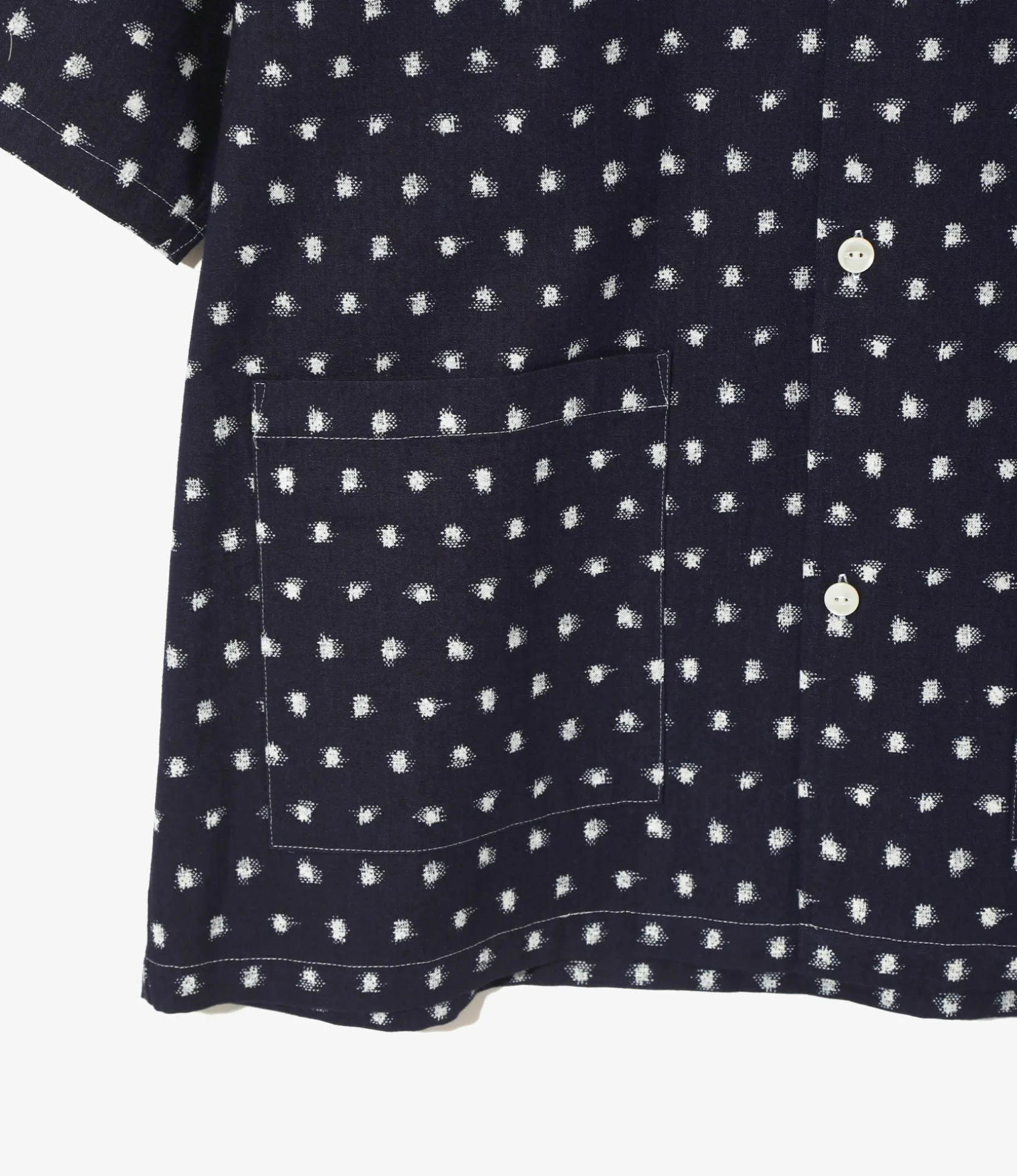 Cabana Shirt - Dot - 6oz Printed Indigo Kasuri