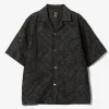 Cabana Shirt - Navy - Paisley Jacquard