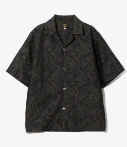 Cabana Shirt - Navy - Paisley Jacquard