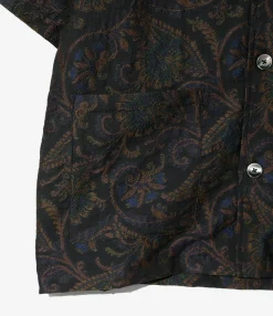 Cabana Shirt - Navy - Paisley Jacquard