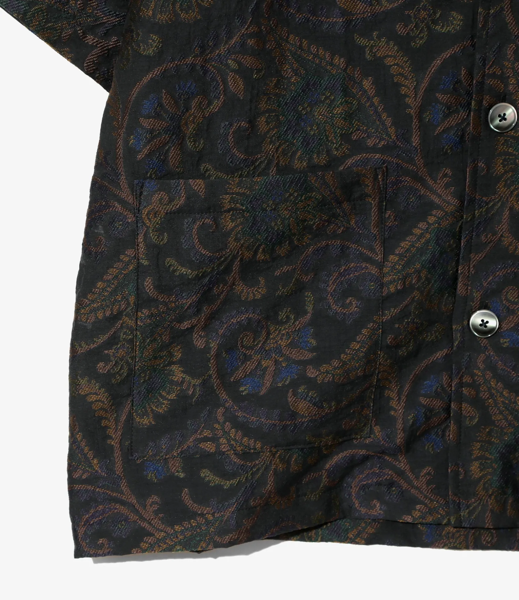 Cabana Shirt - Navy - Paisley Jacquard