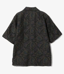 Cabana Shirt - Navy - Paisley Jacquard