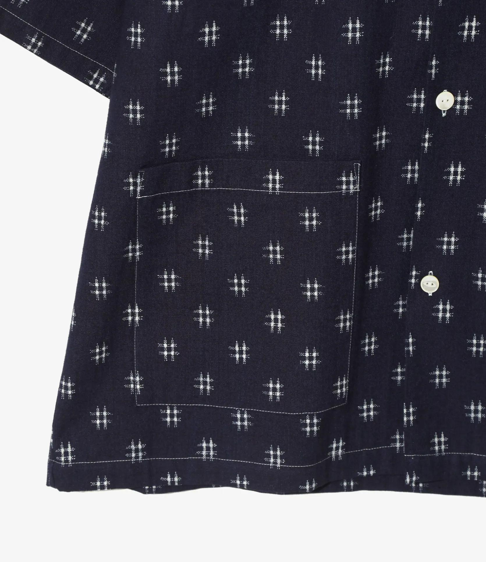 Cabana Shirt - Plaid - 6oz Printed Indigo Kasuri