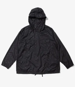 Cagoule Shirt - Black Nylon Polka Dot Printed Taffeta