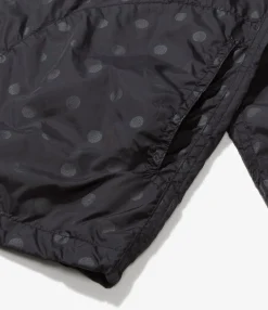 Cagoule Shirt - Black Nylon Polka Dot Printed Taffeta