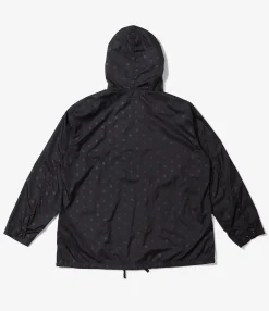 Cagoule Shirt - Black Nylon Polka Dot Printed Taffeta