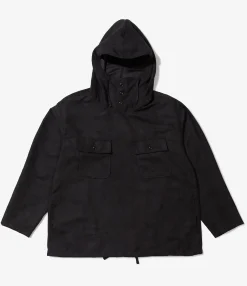 Cagoule Shirt - Black Polyester Lt. Weight Fake Suede
