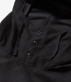 Cagoule Shirt - Black Polyester Lt. Weight Fake Suede