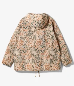 Cagoule Shirt - Brown Polyester Leopard Print