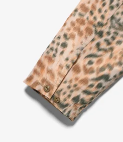 Cagoule Shirt - Brown Polyester Leopard Print