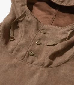 Cagoule Shirt - Khaki Polyester Lt. Weight Fake Suede