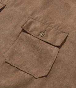Cagoule Shirt - Khaki Polyester Lt. Weight Fake Suede