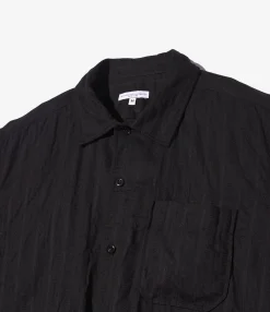 Camp Shirt - Black Cotton Lace Stripe Jq.
