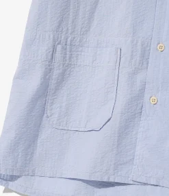 Camp Shirt - Nepenthes Special - Lt. Blue Cotton Seersucker