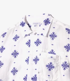 Camp Shirt - White CP Crest Embroidery