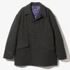 Car Coat - Charcoal - Wool Glen Plaid