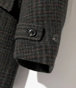 Car Coat - Charcoal - Wool Glen Plaid