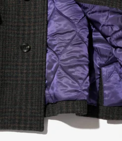 Car Coat - Charcoal - Wool Glen Plaid