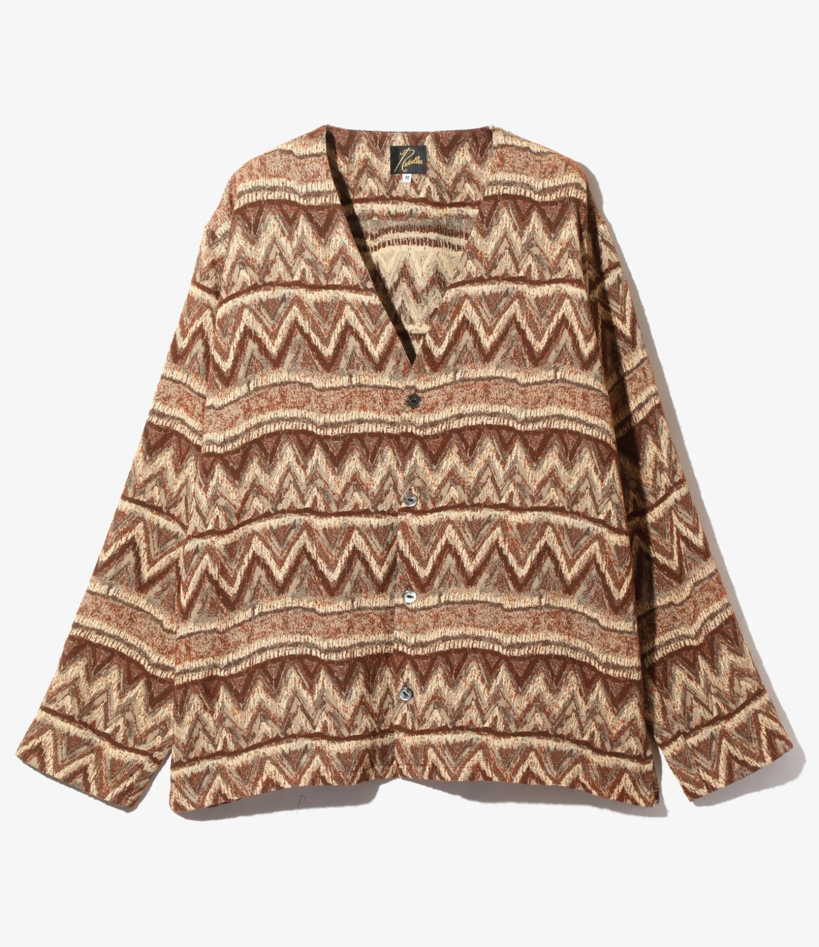 Cardigan Jacket - Bordeaux - AC/R/W/N Zigzag Stripe Jq.
