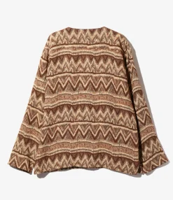 Cardigan Jacket - Bordeaux - AC/R/W/N Zigzag Stripe Jq.