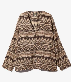 Cardigan Jacket - Brown - AC/R/W/N Zigzag Stripe Jq.