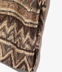 Cardigan Jacket - Brown - AC/R/W/N Zigzag Stripe Jq.