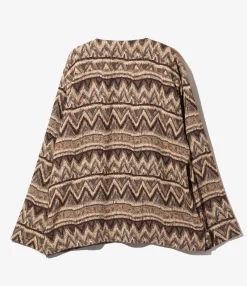 Cardigan Jacket - Brown - AC/R/W/N Zigzag Stripe Jq.
