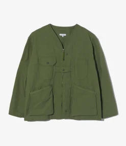 Cardigan Jacket - Olive Cotton Ripstop