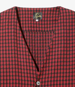 Cardigan Jacket - Red - C/R Diamond Jq.