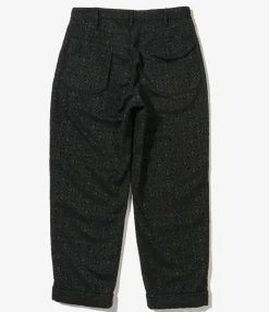 Carlyle Pant - Black Crest Flocked Jacquard