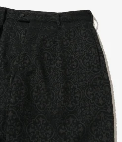 Carlyle Pant - Black Crest Flocked Jacquard