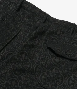 Carlyle Pant - Black Crest Flocked Jacquard