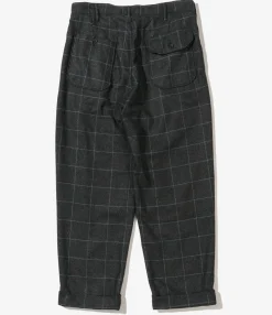Carlyle Pant - Charcoal/Lt.Blue Wool Poly Windowpane