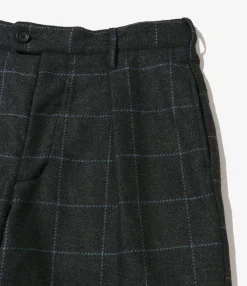 Carlyle Pant - Charcoal/Lt.Blue Wool Poly Windowpane