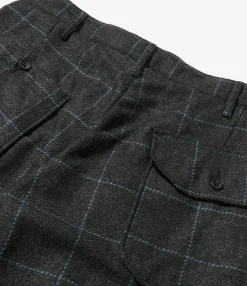 Carlyle Pant - Charcoal/Lt.Blue Wool Poly Windowpane