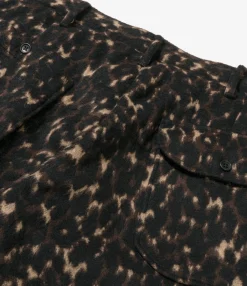 Carlyle Pant - Dk. Brown Poly Wool Leopard Jacquard