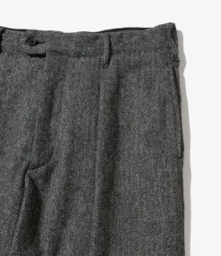 Carlyle Pant - Grey Poly Wool Herringbone