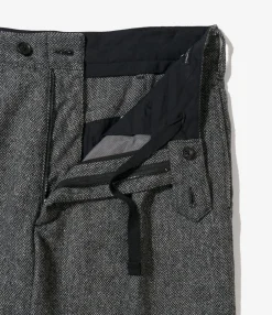 Carlyle Pant - Grey Poly Wool Herringbone