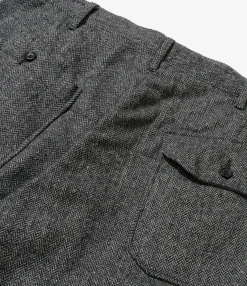 Carlyle Pant - Grey Poly Wool Herringbone