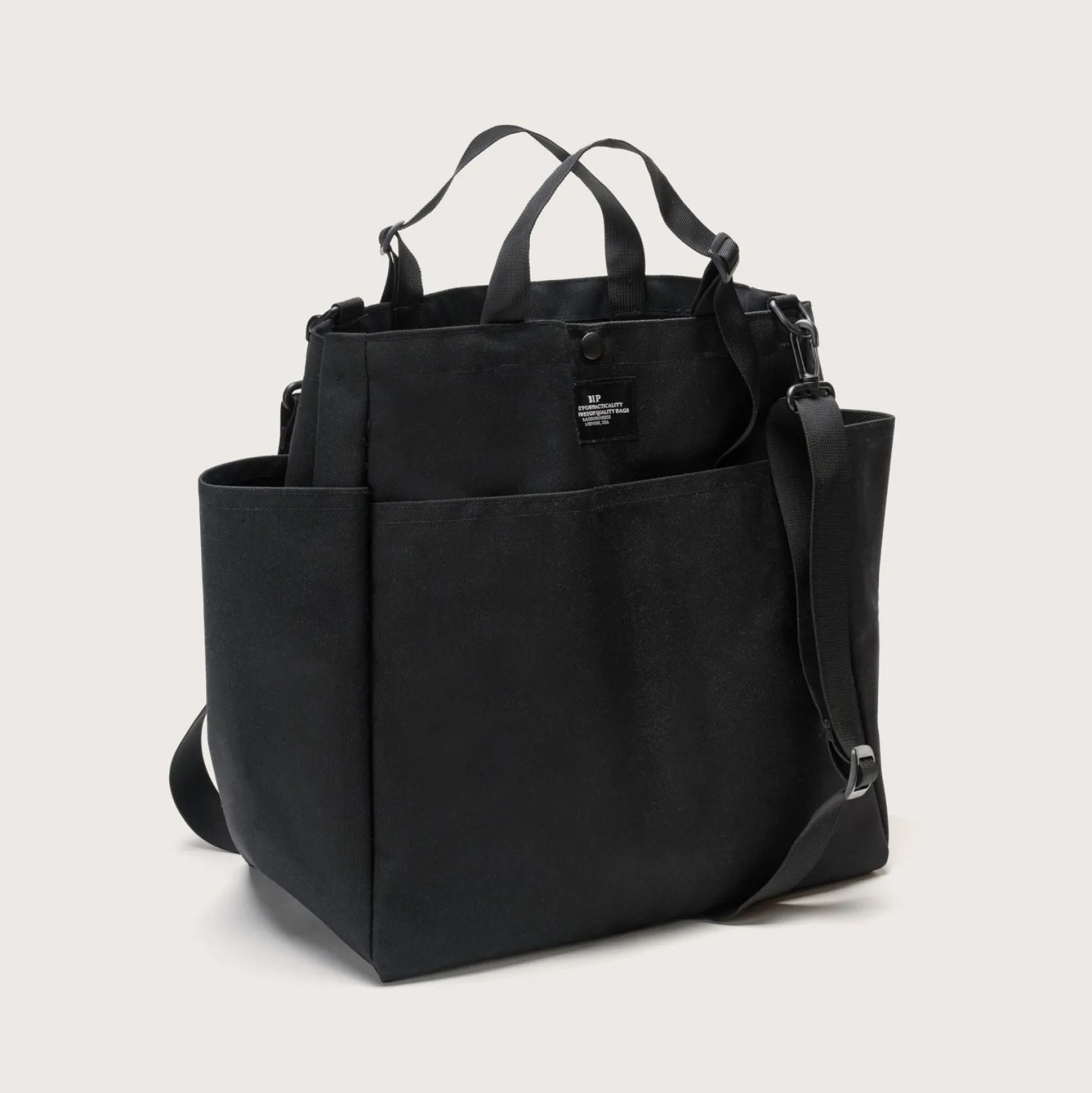Carry-all Beach Bag - Canvas Nylon - Black