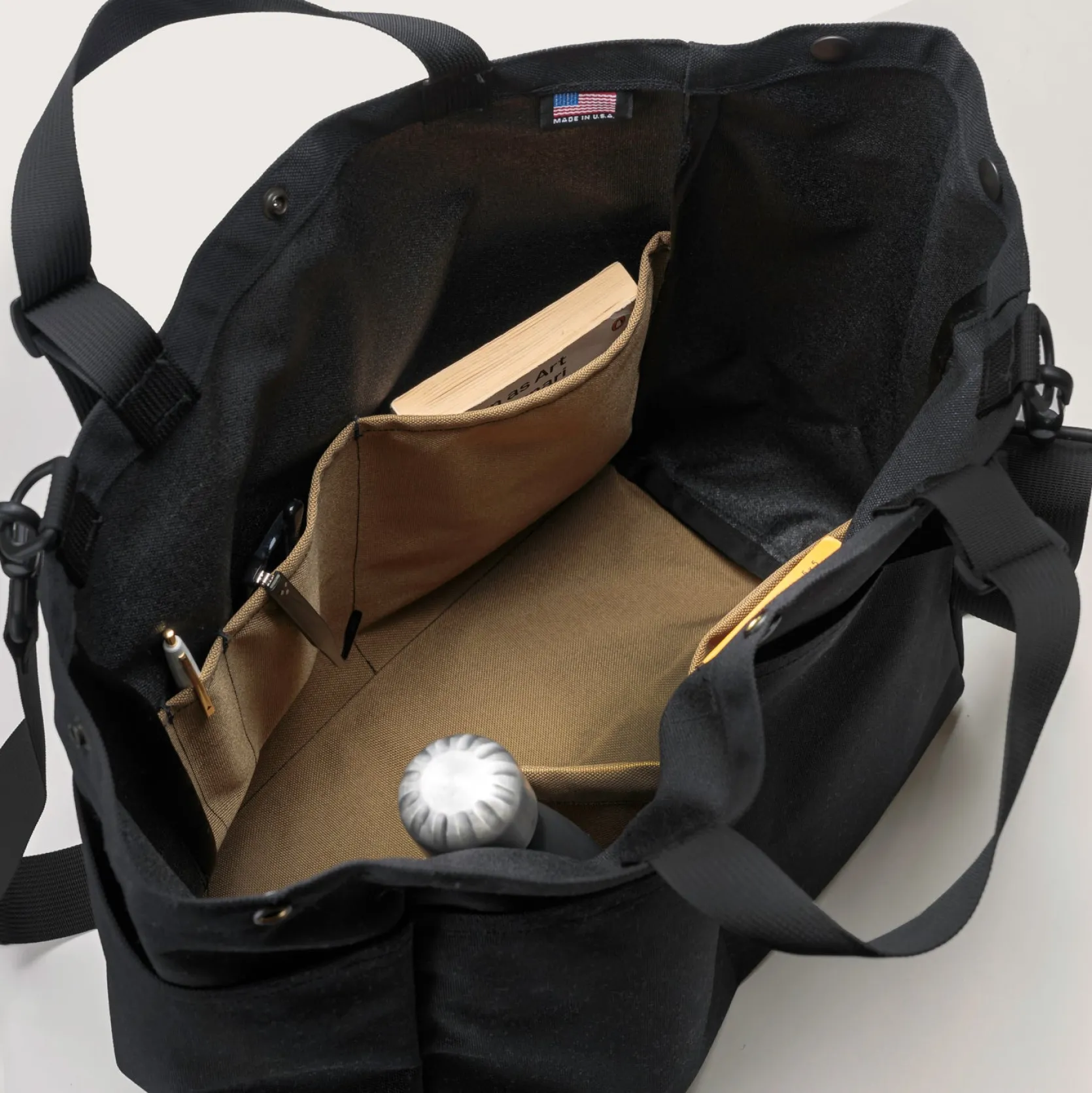 Carry-all Beach Bag - Canvas Nylon - Black