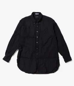 19 Century BD Shirt - Black Cotton Fringe Patchwork