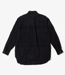 19 Century BD Shirt - Black Cotton Fringe Patchwork
