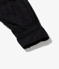 19 Century BD Shirt - Black Cotton Fringe Patchwork