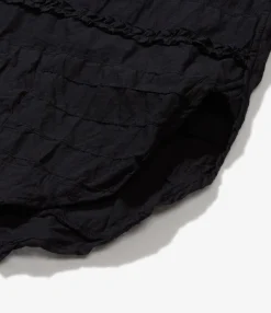 19 Century BD Shirt - Black Cotton Fringe Patchwork