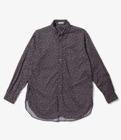 19 Century BD Shirt - Burgundy Cotton Deco Print