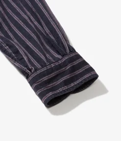 19 Century BD Shirt - Navy Regimental Stripe Printed Corduroy